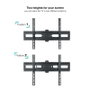 TooQ Soporte Pared TV Giratorio Inclinable LP7863TN-B para TV 37-70" hasta 35 kg, Negro, Nivelable, Compatible Curvas y VESA 100x100 a 600x400